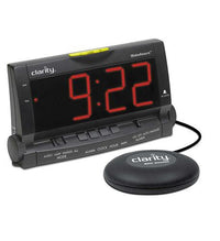 Clarity Wake Assure Alarm Clock Black Display Bedshaker Snooze Visual Flasher