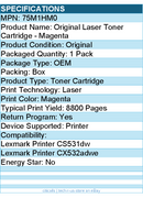 Lexmark 75M1HM0 Original Laser Toner Cartridge - Box - Magenta