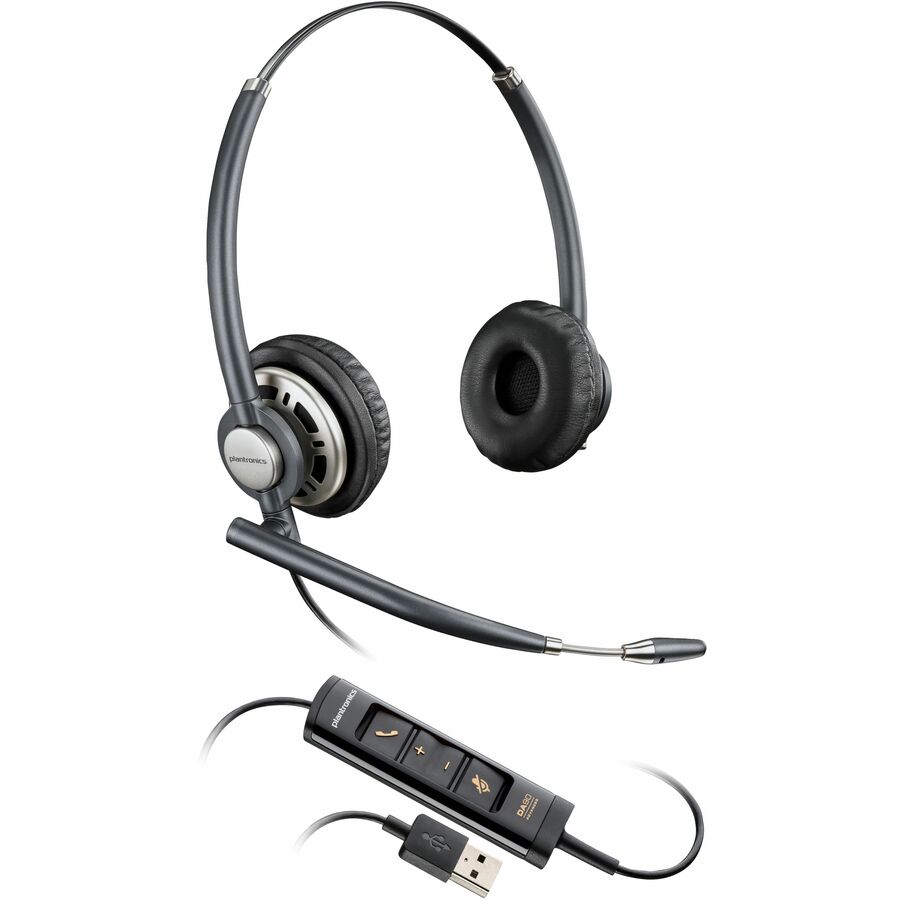 HP Poly 783M6AA EncorePro 725 USB-A Stereo Headset TAA - Stereo - Black