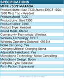 HP Poly 783N1AA#ABA Savi 7320 Stereo DECT 1920-1930 MHz Top - Headset