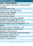 HP Poly 783N3AA#ABA Savi 7300 Office Ultra-Secure Wireless DECT Headset