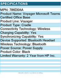HP Poly 786D0AA Voyager Microsoft Teams Certified Office Base