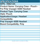 HP Poly 786D1AA Carrying Case - Pouch - For Poly Voyager 4300 Headset