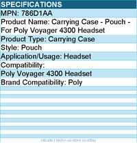 HP Poly 786D1AA Carrying Case - Pouch - For Poly Voyager 4300 Headset