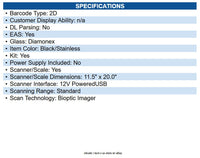 NCR 7879M240 RealScan 79e Bi-Optic Imager - Scanner/Scale (Full Size 20"/50.9cm)