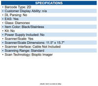 NCR 7896-2111-1000 Color Bi-optic Imager - Scanner/scale With Non-sapphire Top