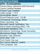 HP Poly 7E2K8AA#ABA Blackwire 8225 Microsoft Teams Certified Headset