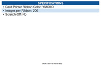 Zebra 800100-150 Ribbon, Color-YMCKO, 200 Images, ZC100