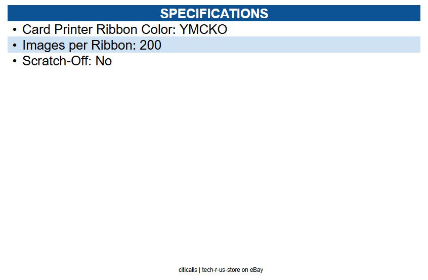 Zebra 800100-150 Ribbon, Color-YMCKO, 200 Images, ZC100