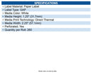 Zebra 800322-125 Z-select 4000d Paper Labels 2.25" X 1.25" - Direct Thermal - 1"