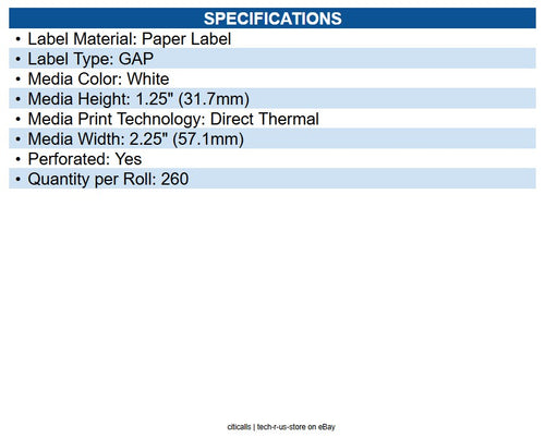 Zebra 800322-125 Z-select 4000d Paper Labels 2.25" X 1.25" - Direct Thermal - 1"