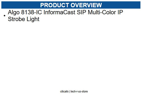 Algo 8138-IC InformaCast SIP Multi-Color IP Strobe Light