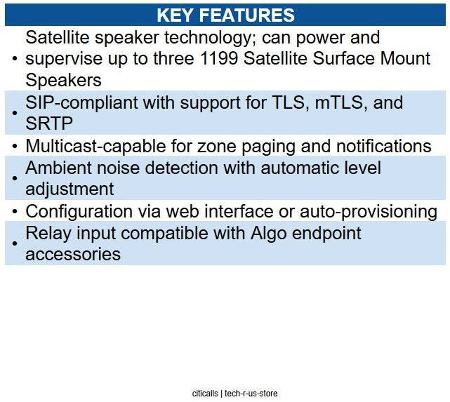 Algo 8199 IP PoE+ Surface Mount Speaker