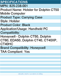 Honeywell 825-238-001 Carrying Case (Holster) - Black - TAA Compliant