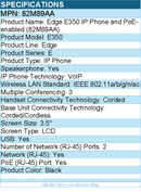 HP Poly 82M89AA Edge E350 IP Phone and PoE-enabled - 3.5" LCD - Black