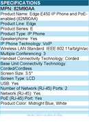 HP Poly 82M90AA Edge E450 IP Phone and PoE-enabled - 3.5" LCD