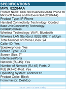 HP Poly 82Z84AA CCX 600 IP Phone - Corded/Cordless - Wi-Fi, Bluetooth