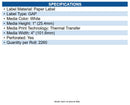 Zebra 83340 Z-select 4000t Paper Labels White - 4" X 1" - Thermal Transfer - 1"