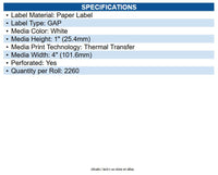 Zebra 83340 Z-select 4000t Paper Labels White - 4" X 1" - Thermal Transfer - 1"