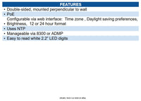 Algo 8402 IP Digital Clock - Dual Sided, Easy to read white 2.2” LED digits