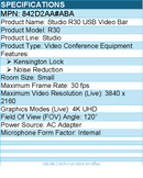 HP Poly 842D2AA#ABA Studio R30 USB Video Bar - Video Conference Equipment
