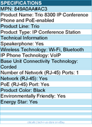 HP Poly 849A0AA#AC3 Trio 8300 IP Conference Phone and PoE-enabled