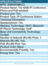HP Poly 849A0AA#AC3 Trio 8300 IP Conference Phone and PoE-enabled