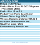 HP Poly 84H79AA#ABA Rove R8 DECT Repeater - Phone Base Station
