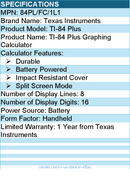 Texas Instruments 84PL/FC/1L1 TI-84 Plus Graphing Calculator