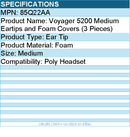 HP Poly 85Q22AA Voyager 5200 Medium Eartips and Foam Covers For Poly Headset