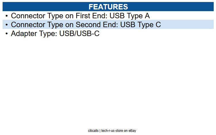 HP Poly 85Q48AA USB-A to C Adapter 1 x 4 -pin USB Type A 1 x 24 -pin USB Type C