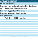 HP Poly 85Q63AA 8200 Leatherette Ear Cushions - For Poly Savi 8200 Headset