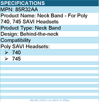 HP Poly 85R32AA 740, 745 Neck Band - For Poly 740, 745 SAVI Headsets