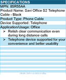 HP Poly 85R55AA Savi Office S2 Telephone Cable - Telephone device supported