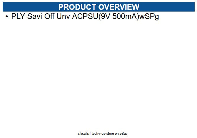 HP Poly 85R61AA Poly Savi Office Unv AC PSU -9V 500mA