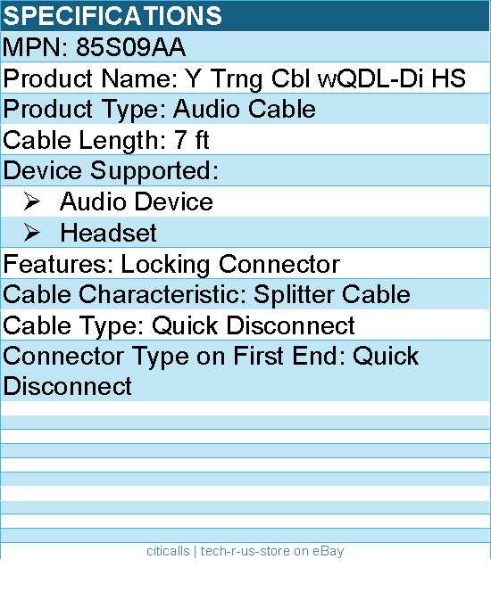 HP Poly 85S09AA Y Training Cable with QD Lock-Digital Headsets - 7 ft