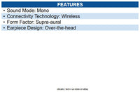 HP Poly 85T23AA#ABA CS510-XD Headset Only Mono Wireless 350 ft - Over-the-head