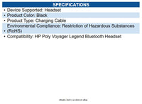 HP Poly 85T36AA#ABA Poly Voyager Legend AC Power Charging Cable