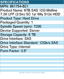 HPE 861754-B21 6 TB Hard Drive - 3.5" Internal - SAS (12Gb/s SAS) - 7200rpm