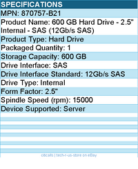 HPE 870757-B21 600 GB Hard Drive - 2.5" Internal - SAS (12Gb/s SAS)