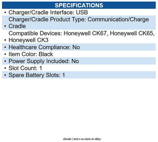 Honeywell 871-228-401 Single Dock, CK3 & CK65 (AD20)