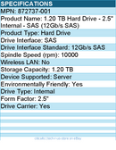 HPE 872737-001 1.20 TB Hard Drive - 2.5" Internal - SAS (12Gb/s SAS)