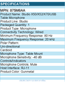 HP Poly 875M6AA Studio X50/X52/X70/USB Table Microphone - Gunmetal