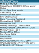HPE 878490-001 Sourcing 8GB DDR4 SDRAM Memory Module - For Server