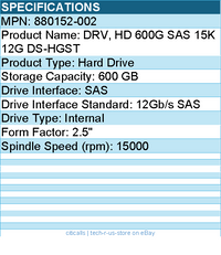 HPE 880152-002 Sourcing 600 GB Hard Drive - 2.5" Internal - SAS (12Gb/s SAS)