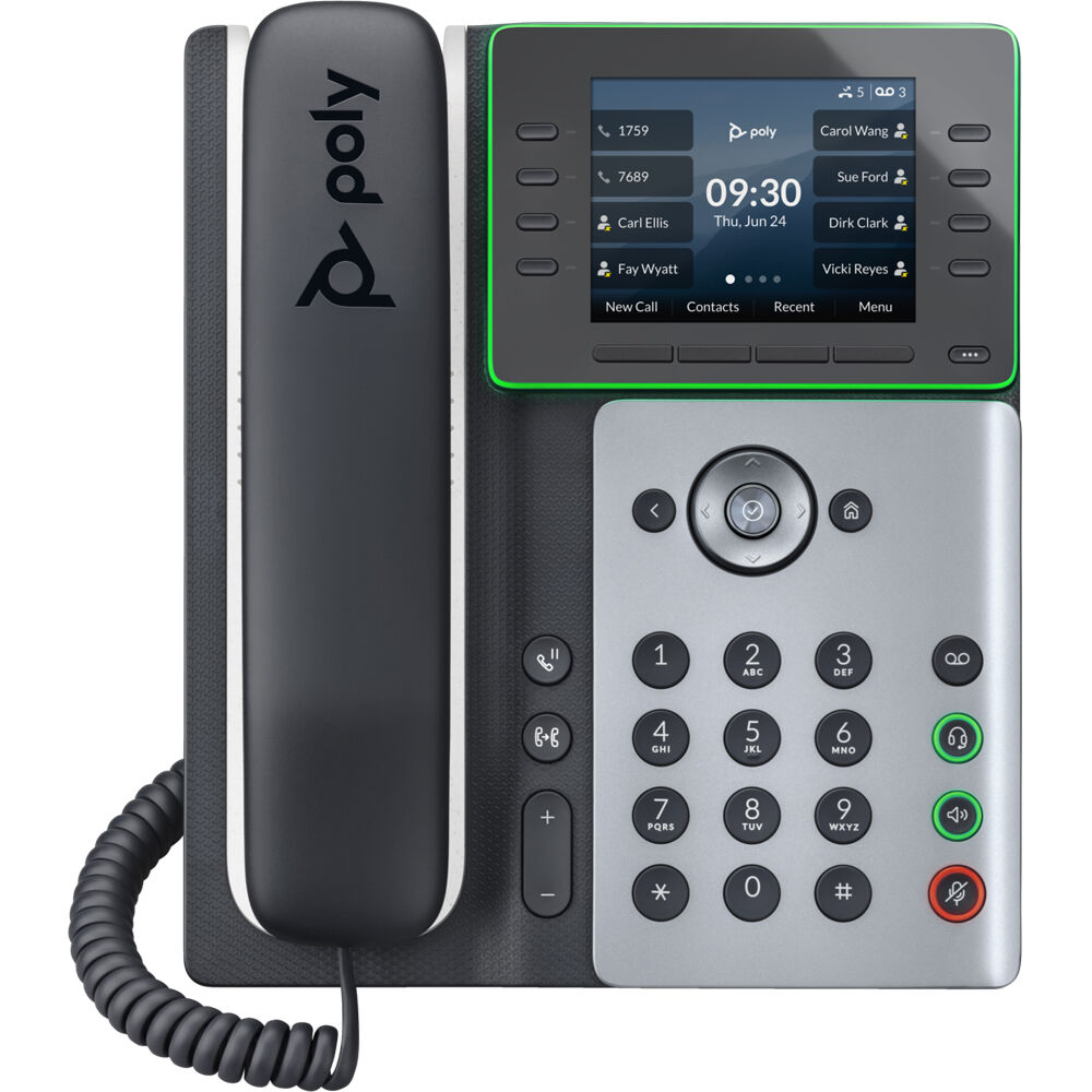 HP Poly 89B53AA#ABA Edge E350 IP Phone and PoE-enabled with Power Supply
