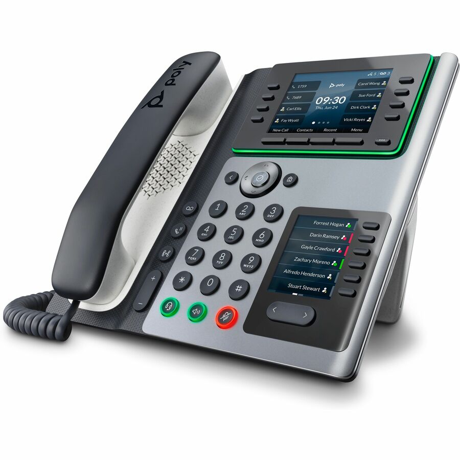 HP Poly 89B54AA Edge IP Phone - Corded - Desktop - Black - TAA Compliant