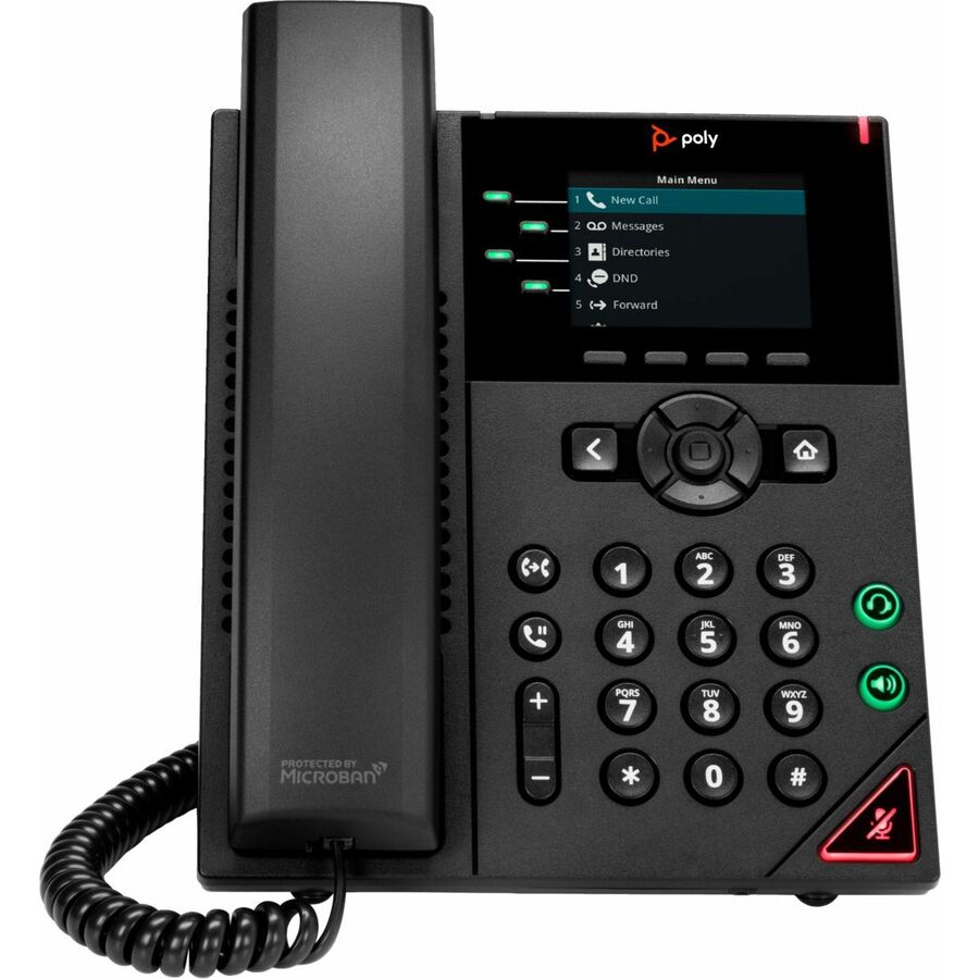 HP Poly 89B62AA#AC3 VVX 250 IP Phone - Corded - Desktop, Wall Mountable
