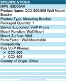 HP Poly 89D06AA Wall Mount Bracket for Poly CCX 500, CCX 500 VoIP Phones