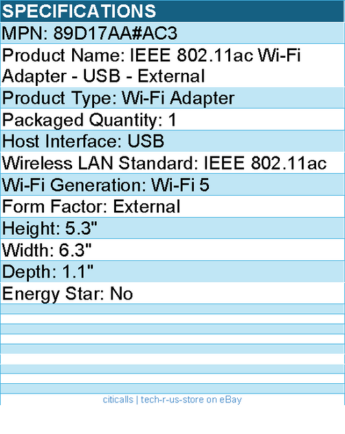 HP Poly 89D17AA#AC3 IEEE 802.11ac Wi-Fi Adapter - Wi-Fi 5